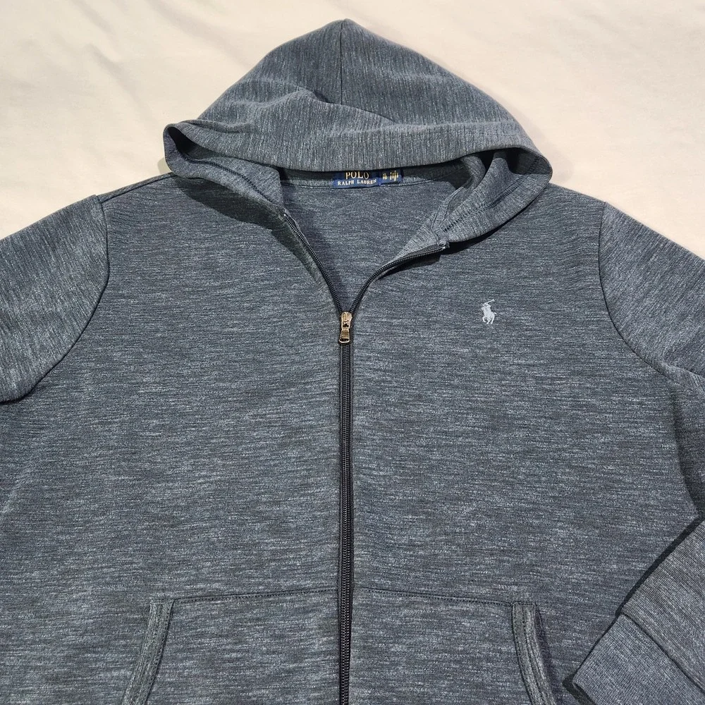 Polo Ralph‎ Lauren Double Knit Full Zip Hoodie Mens XL Blue Eclipse Heather Navy
